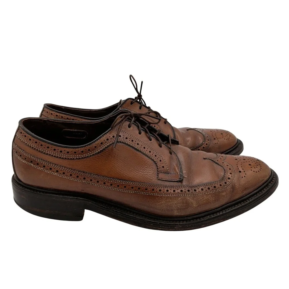 Allen Edmonds MacNeil 9157 Mens 10 D Brown Grain Leather Longwing Blucher Shoes